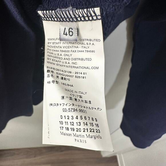Rare Maison Margiela Navy Hoodie 46 Made in Italy - Picture 7 of 13